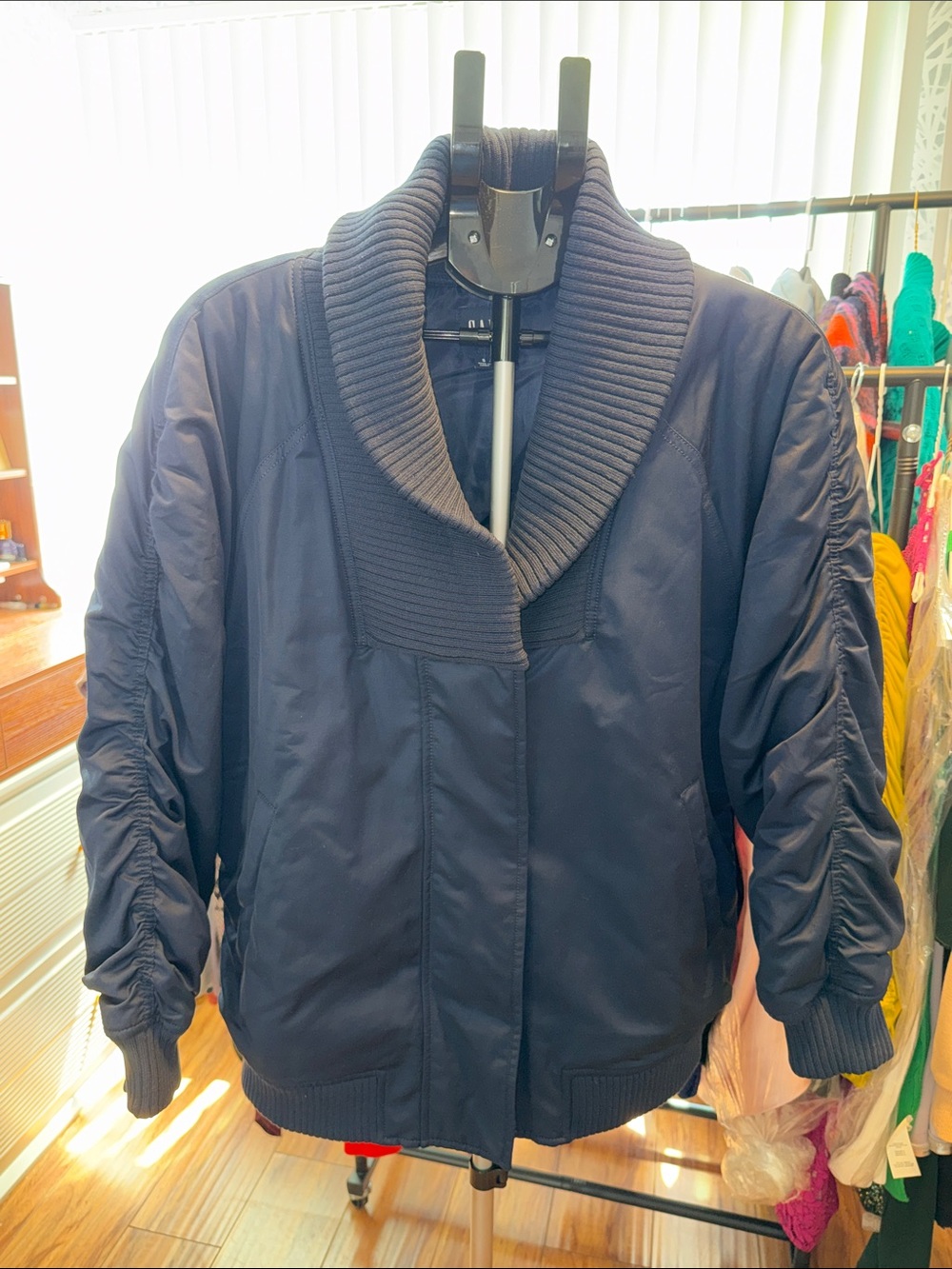 GAP Navy Shawl Collar Bomber Jacket